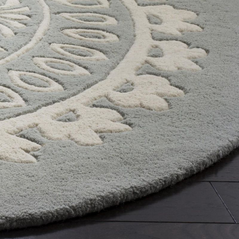 Bella BEL122 Hand Tufted Area Rug - Grey/Ivory - 7' round - Safavieh.