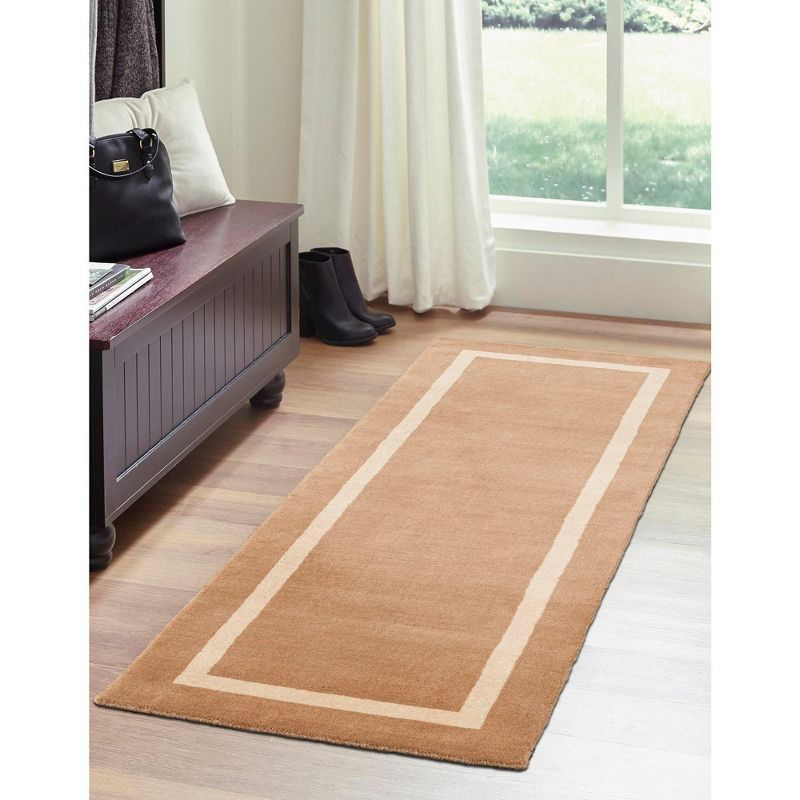 Jill Zarin Natural Wool Collection Area Rug - Somerset (2'  x 6' 1" Runner Latte Brown/Ivory)