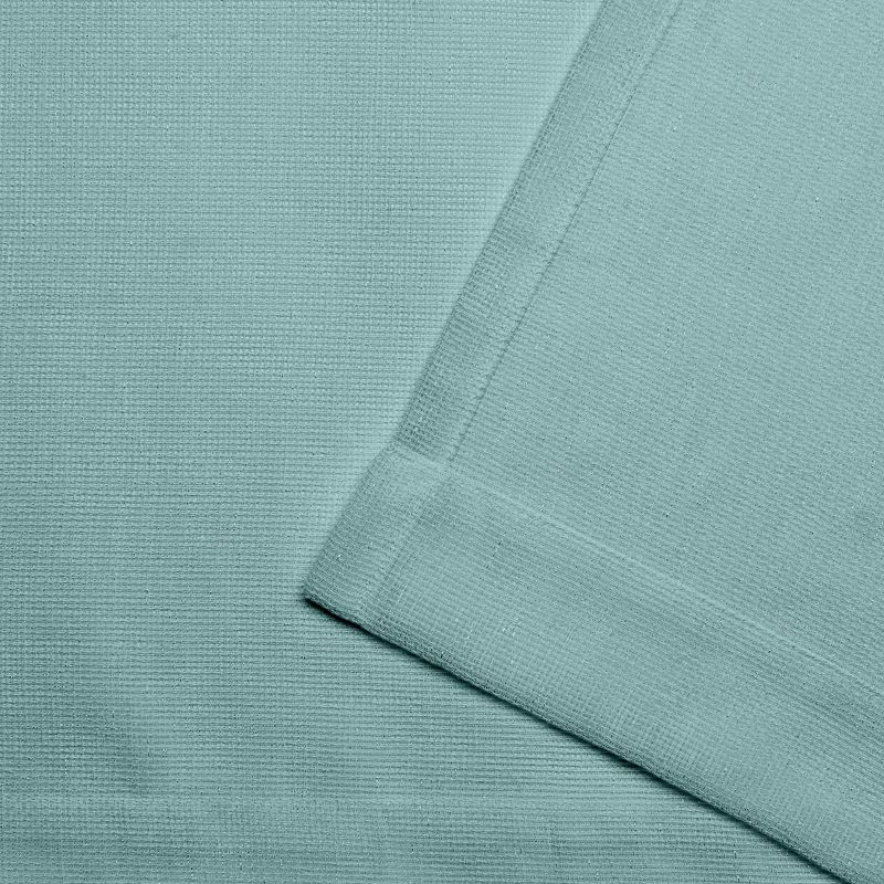 EXCLUSIVE HOME Miami Semi-Sheer Textured Indoor/Outdoor Grommet Top Curtain Panel Pair, 54"x84", Teal
