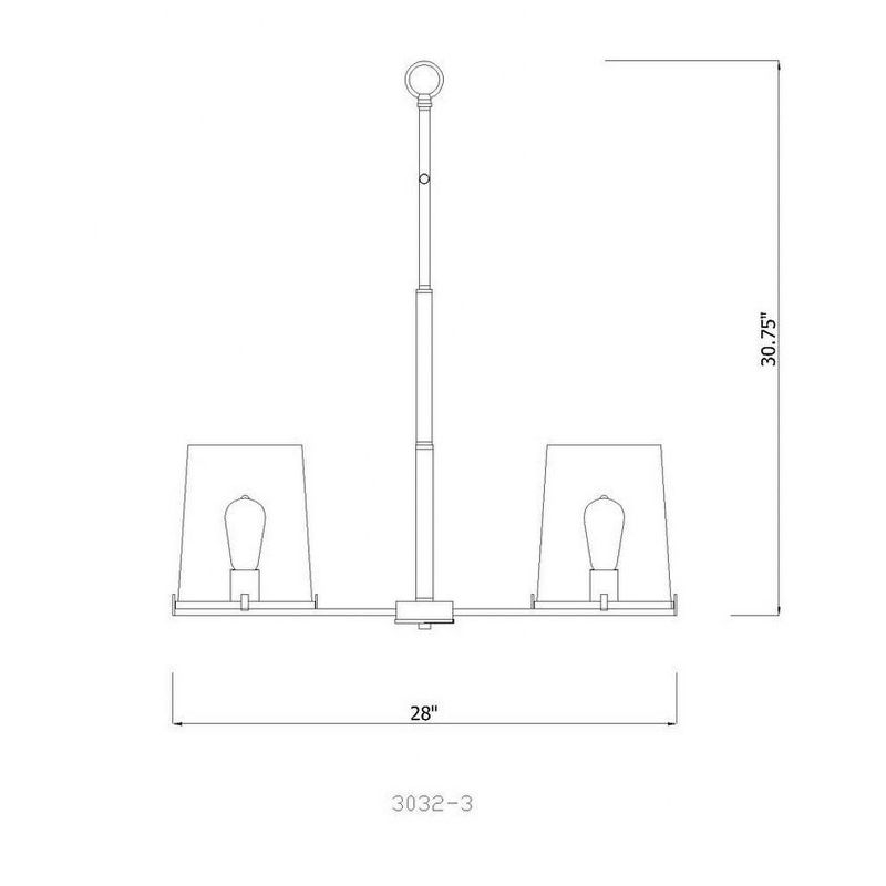 Z-Lite Callista 3 - Light Chandelier in  Rubbed Brass
