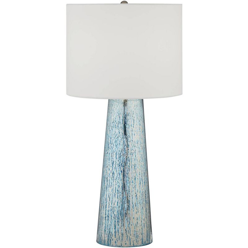 360 Lighting Marcus Modern Table Lamp 30" Tall Mercury Glass Column Shape White Drum Shade for Bedroom Living Room Bedside Nightstand Office Kids Home