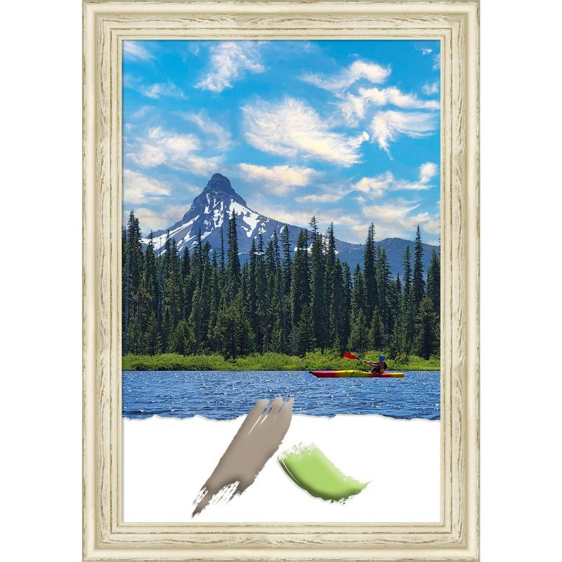 Amanti Art Country White Wash Wood Picture Frame Opening Size 20x30 in.