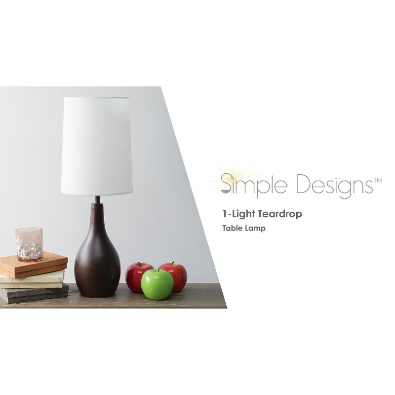 Simple Designs 1-Light Tear Drop Table Lamp Rose Gold: Bedroom, Accent Table, No Assembly Required