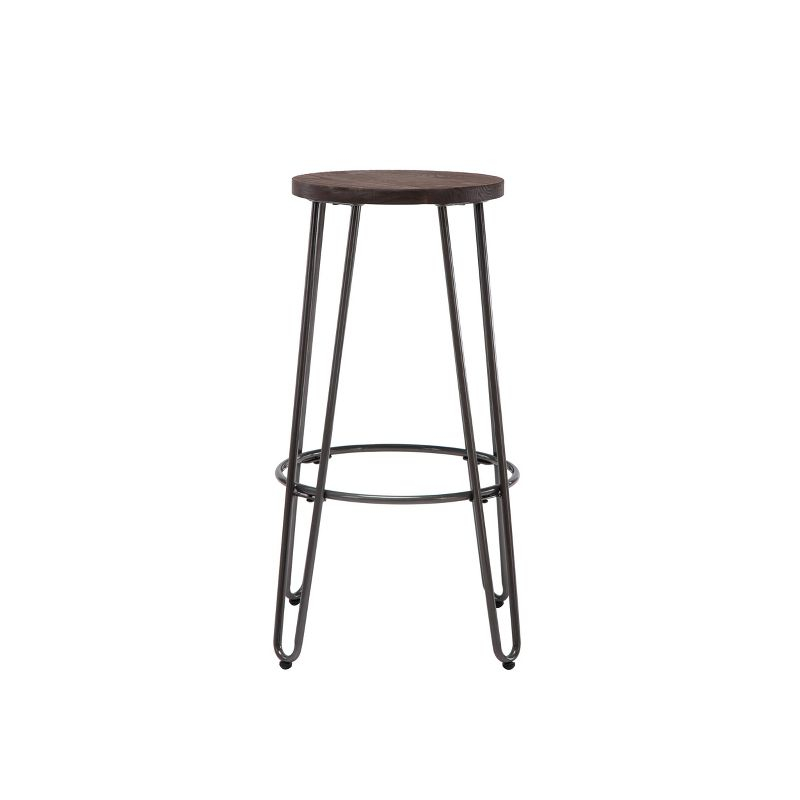 29" Quinn Barstool Metal - ACEssentials: Powder-Coated Steel Frame, Fixed Height, Mid-Century Modern Design