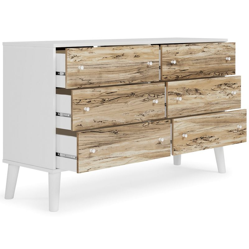 Signature Design by Ashley Contemporary Piperton 6 Drawer Dresser, Two-tone Brown/White