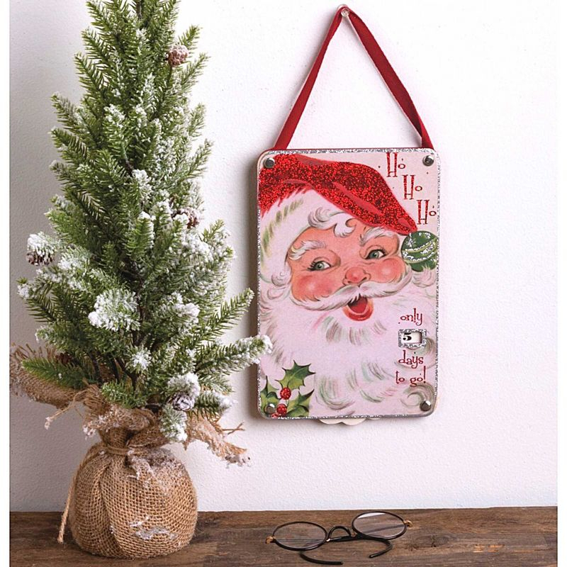 Christmas 9.25" Santa Countdown Wheel Ho Ho Ho Days Till Christmas Primitives By Kathy  -  Wall Sign Panels