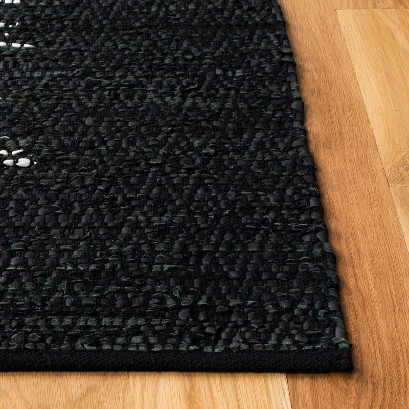 Vintage Leather VTL387 Hand Woven Indoor Area Rug - Light Grey/Black - 6'x6' - Safavieh.