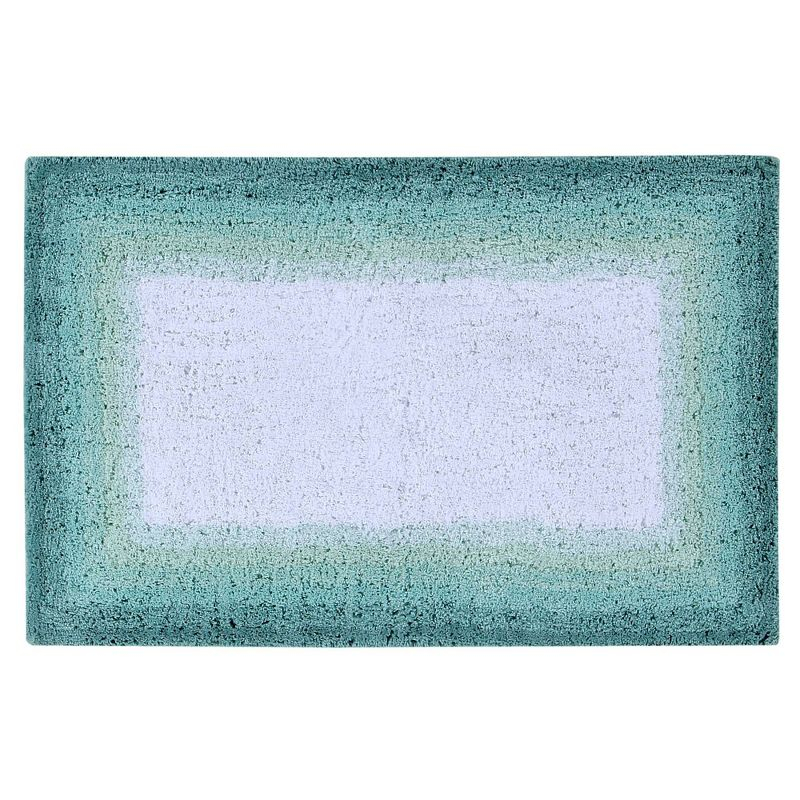 21"x34" Torrent Collection 100% Cotton Bath Rug Turquoise - Better Trends: Machine Washable, Tufted, Spray Latex Backing