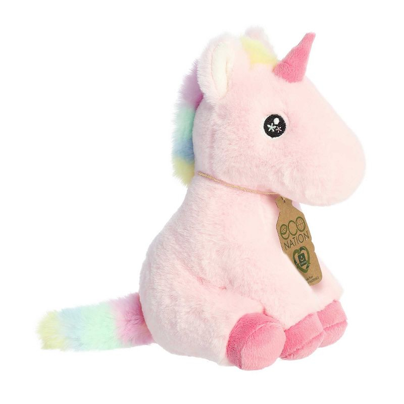Aurora Small Pearl Unicorn Eco Nation Eco-Friendly Stuffed Animal Pink 8.5"