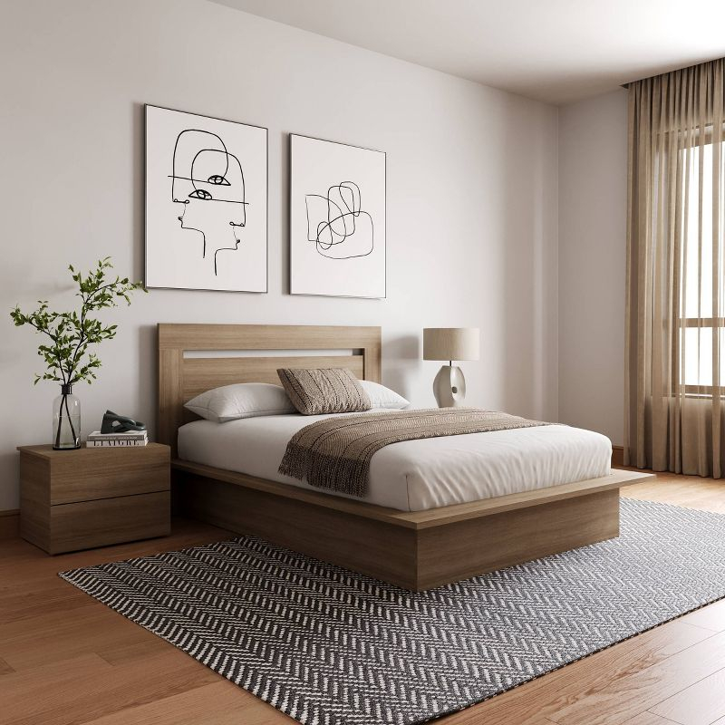 Nexera 4pc Full Malibu Bedroom Set Brown Oak