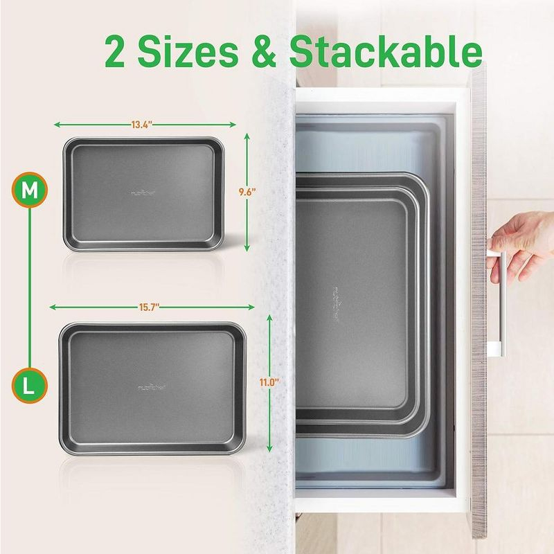 NutriChef 2-Pc. Nonstick Cookie Sheet Baking Pan