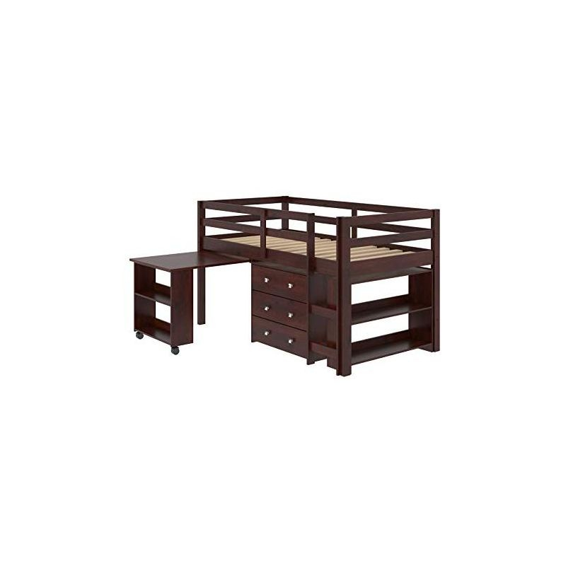 Donco Kids Study & Sleep Twin Cappuccino Low Loft Bed