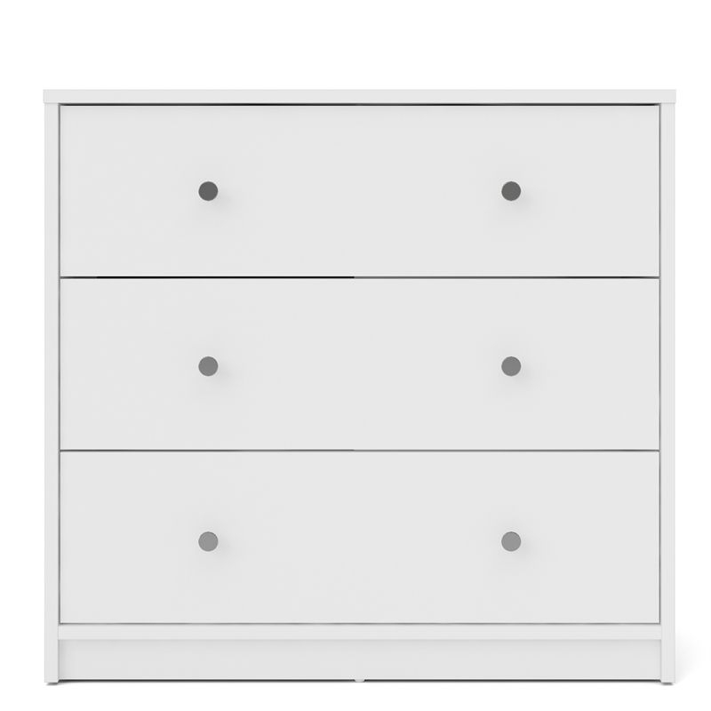 Wood Portland 3 Drawer Chest in White-Tvilum