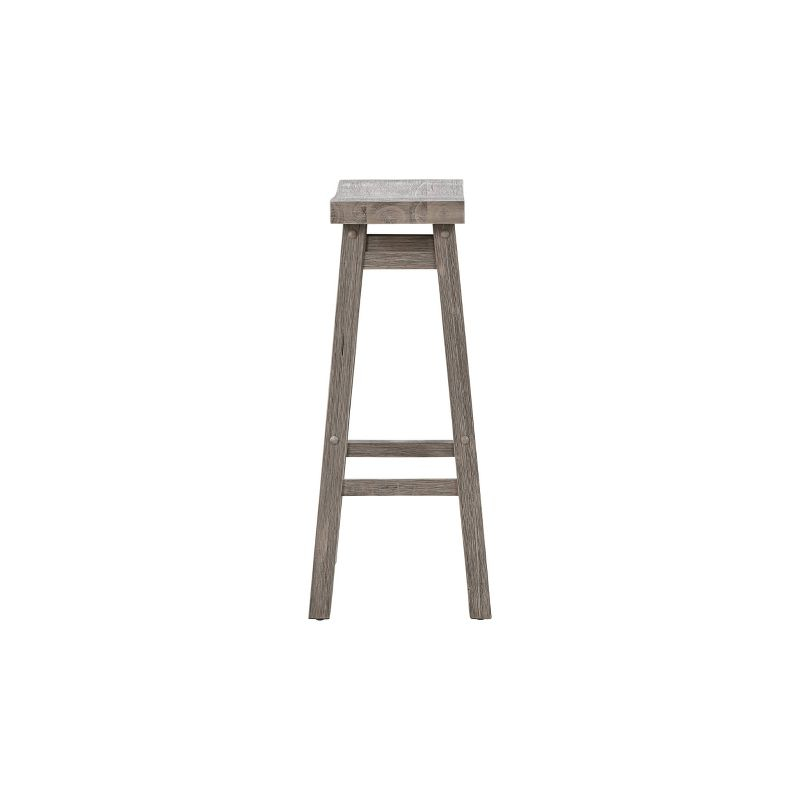 Set of 2 29" Sonoma Saddle Counter Height Barstool Barnwood Wire Brush - Boraam: Wood Frame, Fixed Seat Height