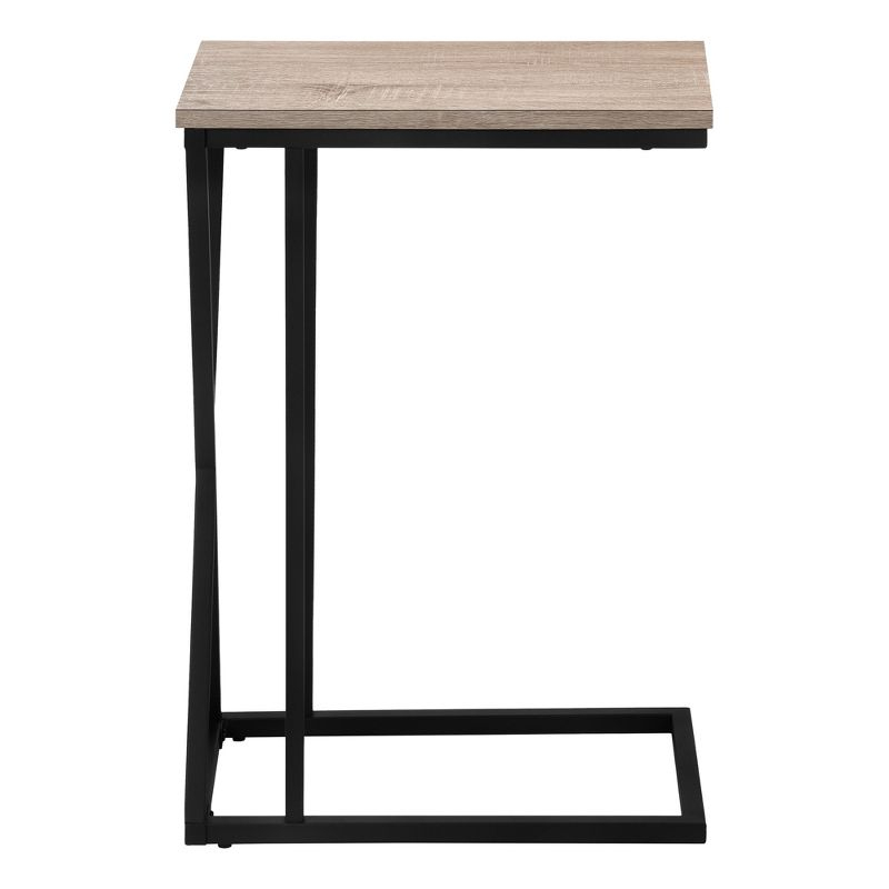 Monarch Specialties ACCENT TABLE - 25"H / DARK TAUPE / BLACK METAL