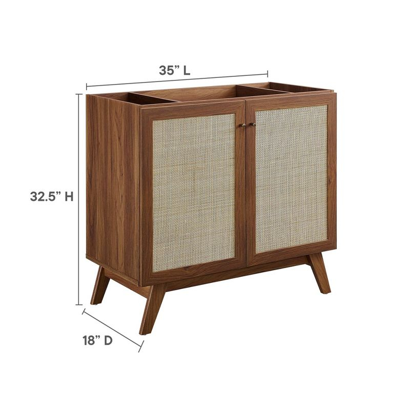 Modway Soma 36" Bathroom Vanity – Modern Sink Cabinet with Wood Grain Texture and Soft-Close Doors (Sink Not Included)