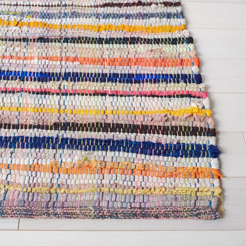 Rag Rug RAR240 Hand Woven Indoor Area Rug - Ivory/Multi - 5'x8' - Safavieh.