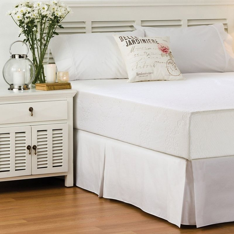 Swift Home | Basics Pleated Microfiber Bed Skirt 14-inch Drop Aqua Twin