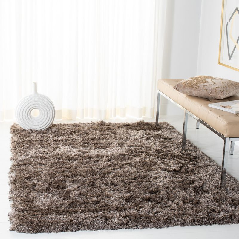 Paris Shag SG511 Hand Tufted Indoor Area Rug - Sable - 5'x7' - Safavieh