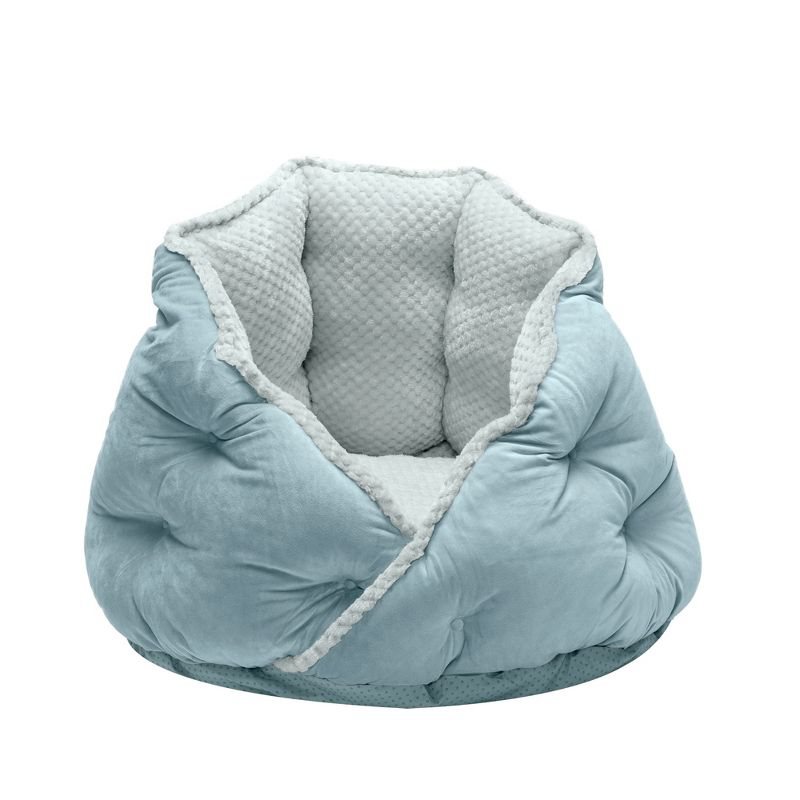 FurHaven Calming Wrap-Around Hug Small Dog and Cat Bed - Medium, Aquamarine