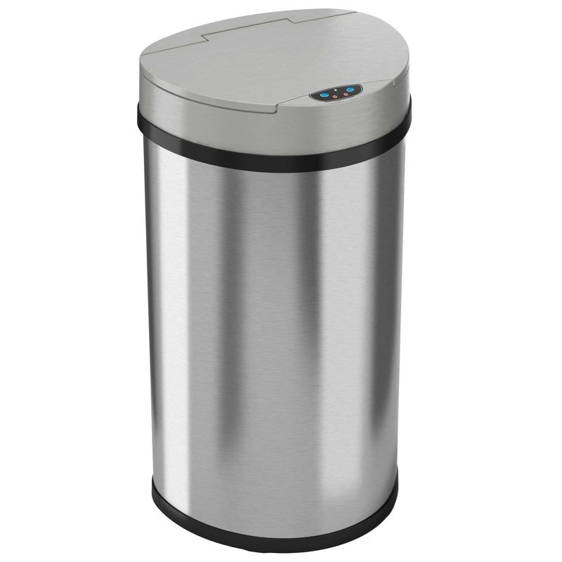 iTouchless Sensor Kitchen Trash Can with AbsorbX Odor Filter 13 Gallon Silver Stainless Steel