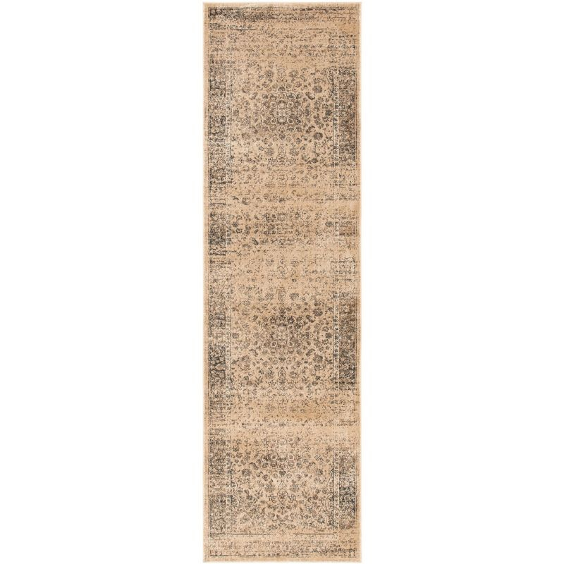 Vintage VTG113 Power Loomed Indoor Skid-Resistant Runner Rug - Warm Beige - 2'2"x9' - Safavieh