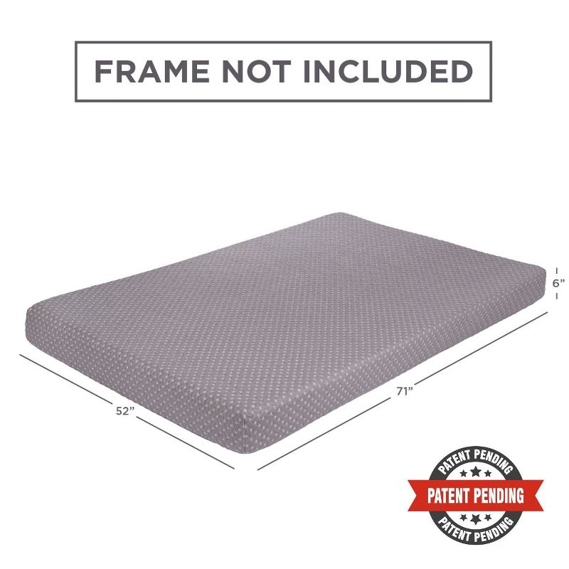 Milliard Full Size Memory Foam Futon Mattress, Gray