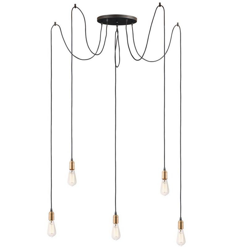 Maxim Lighting Early Electric 5 - Light Pendant in  Black/Antique Brass