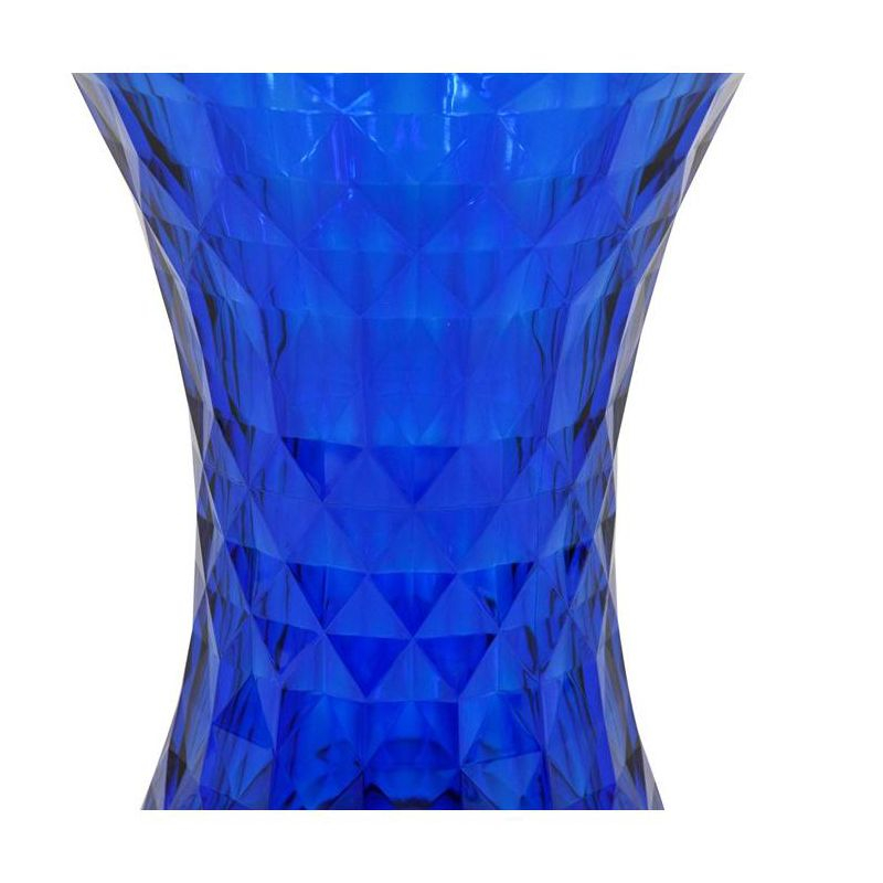 LeisureMod Vanity Modern Stool/Side Table, Transparent Blue