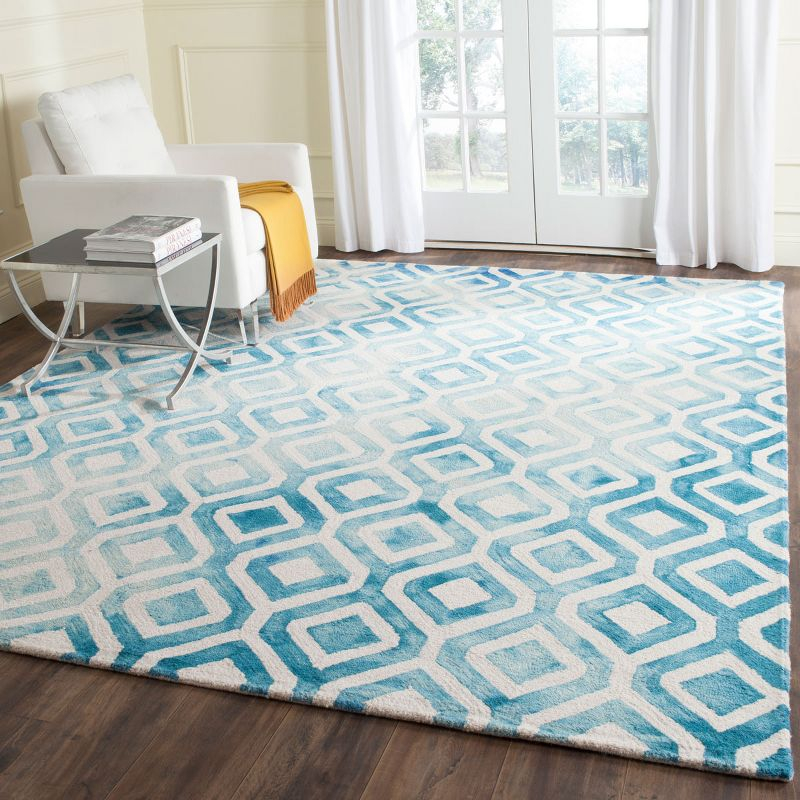 Dip Dye DDY679 Hand Tufted Indoor Area Rug - Ivory/Blue - 9'x12' - Safavieh
