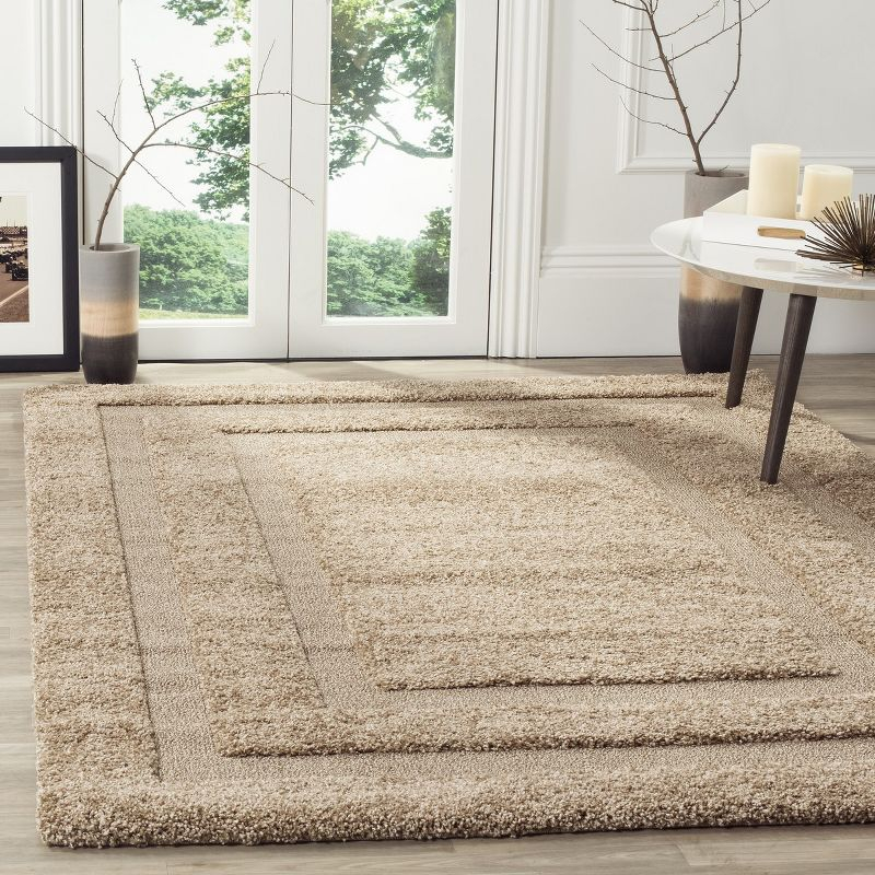 Florida Shag SG454 Power Loomed Indoor Area Rug - Beige/Beige - 6'x9' - Safavieh.