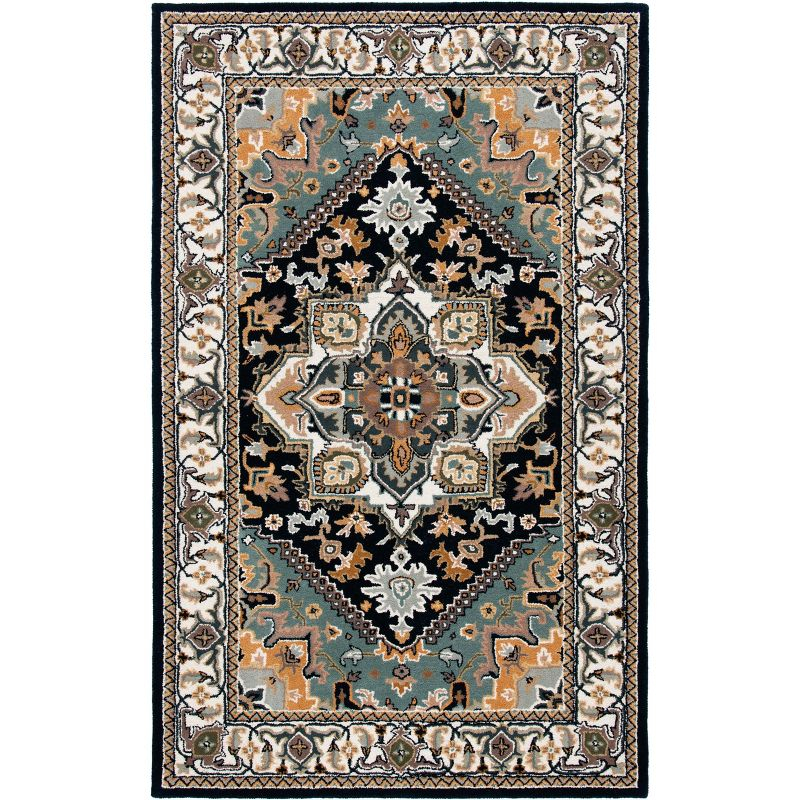 Heritage HG625 Handmade Area Rug - 8'x10' - Navy/Ivory - Safavieh
