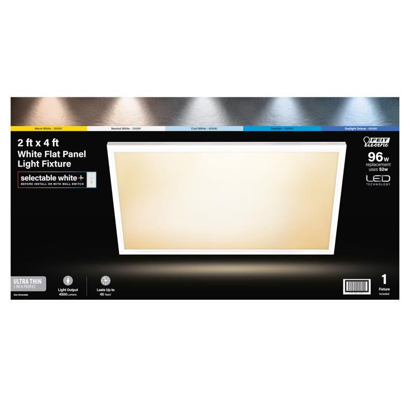 Feit Electric Flush Mount LED Flat Panel Light, White, FP2X4/6WY/WH