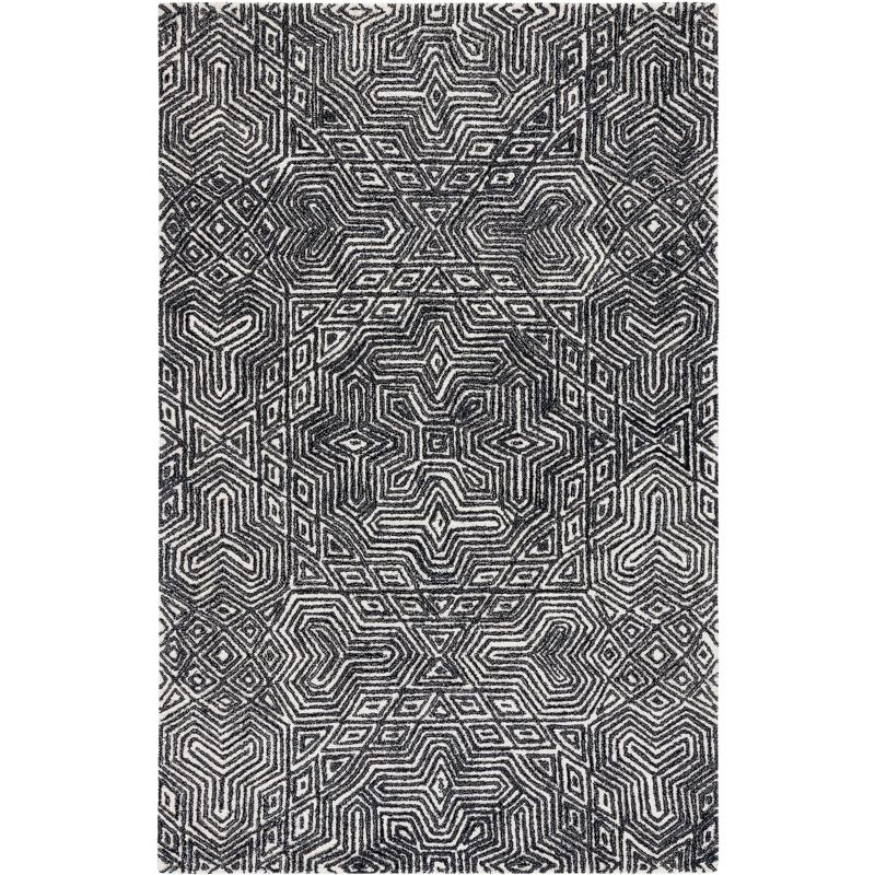 Micro-Loop MLP956 Hand Tufted Indoor Area Rug - Ivory/Black - 8'x10' - Safavieh