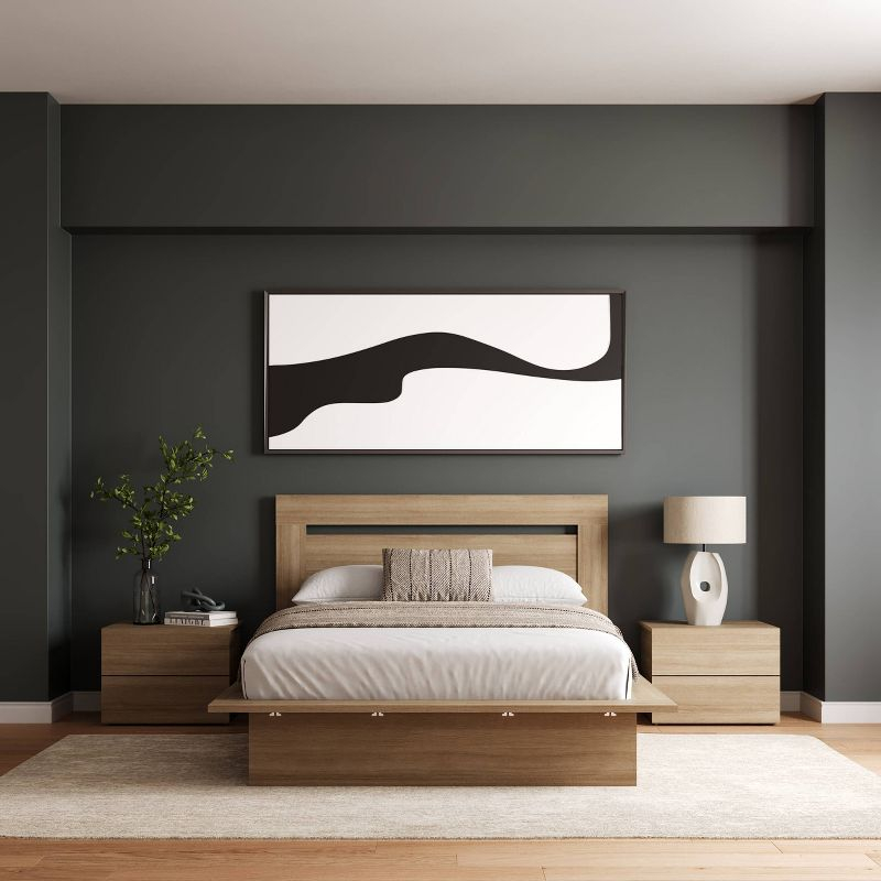 Nexera 4pc Full Malibu Bedroom Set Brown Oak