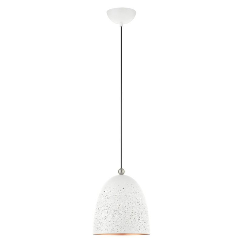 Livex Lighting Arlington 1 - Light Pendant in  White/Brushed Nickel