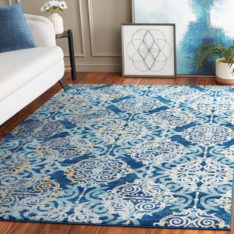Evoke EVK230 Power Loomed Indoor Area Rug - Royal/Light Blue - 4'x6' - Safavieh