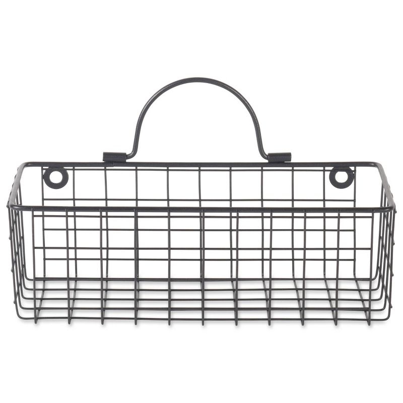 Small Black Wire Wall Basket Set/2