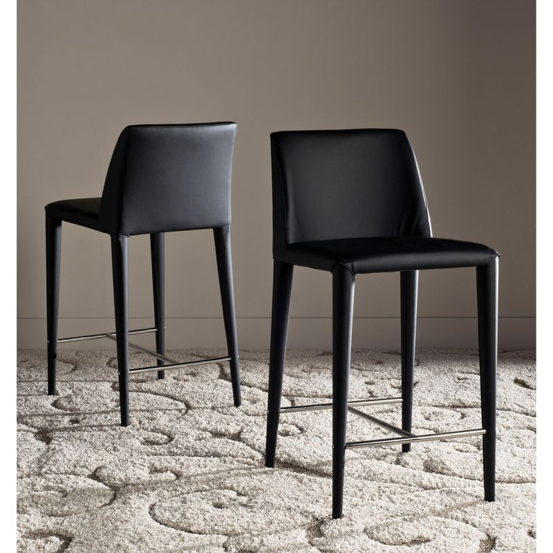 Garretson Counter Stool (Set of 2) - FOX2021 - Black - Safavieh Couture