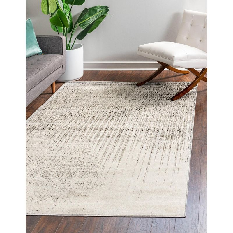 Unique Loom Del Mar Collection Area Rug - Jennifer (4' 1" x 6' 1" Rectangle Gray/Black)