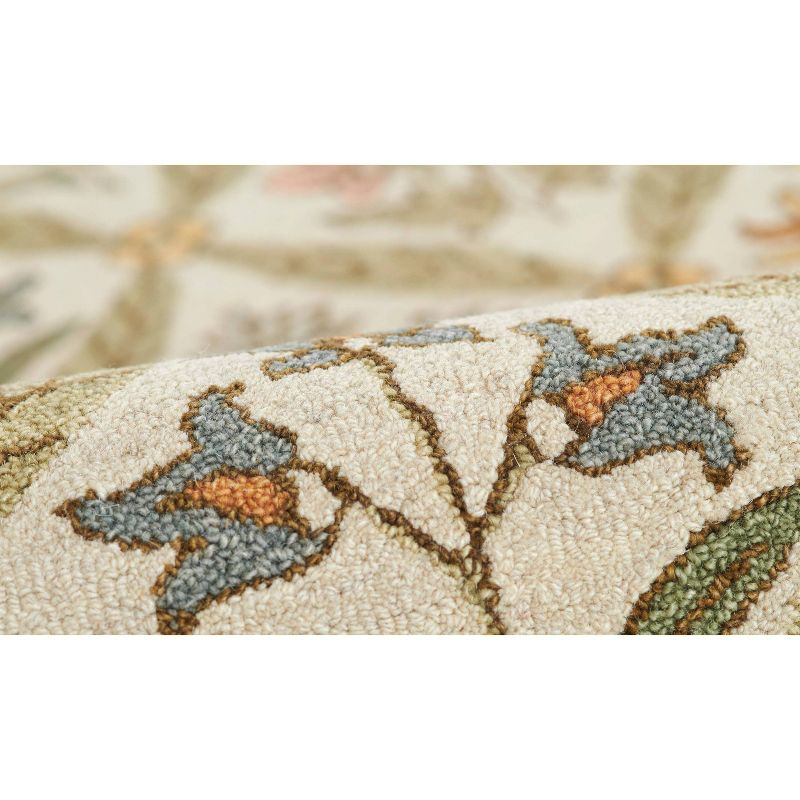 Momeni 2'x3' Cotswold Castle Combe Floral Handtufted Accent Rug Green: Wool, Medium Pile, Indoor, Classic Pattern