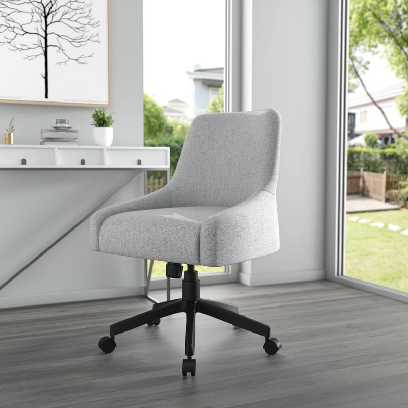 Boyle Desk Chair Gray: Boss Office Products, Molded Back, Pneumatic Lift, Nylon Base