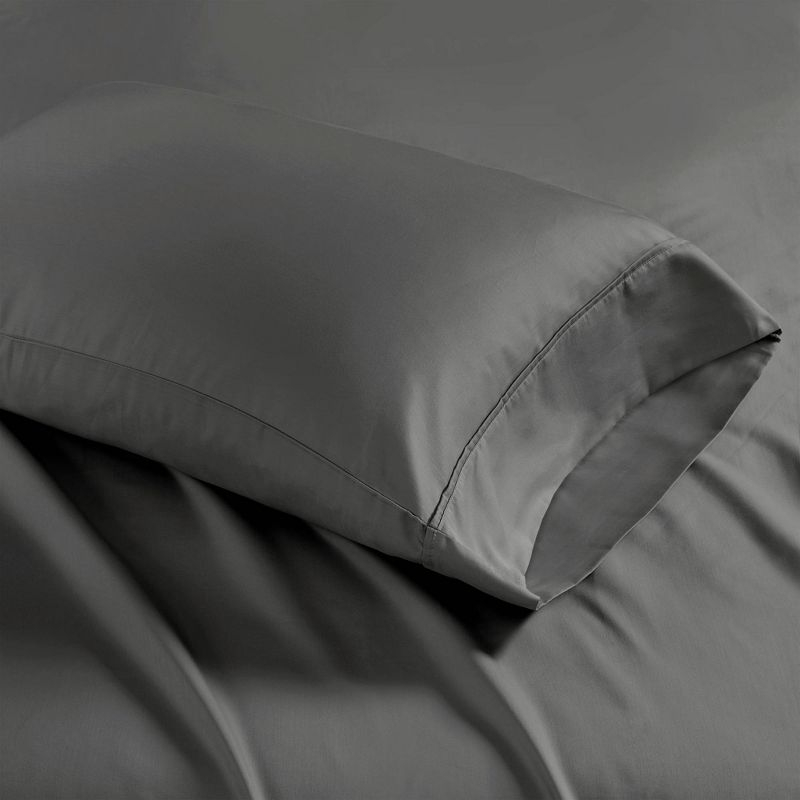 Queen 1500 Thread Count Cotton Blend 4pc Sheet Set Charcoal