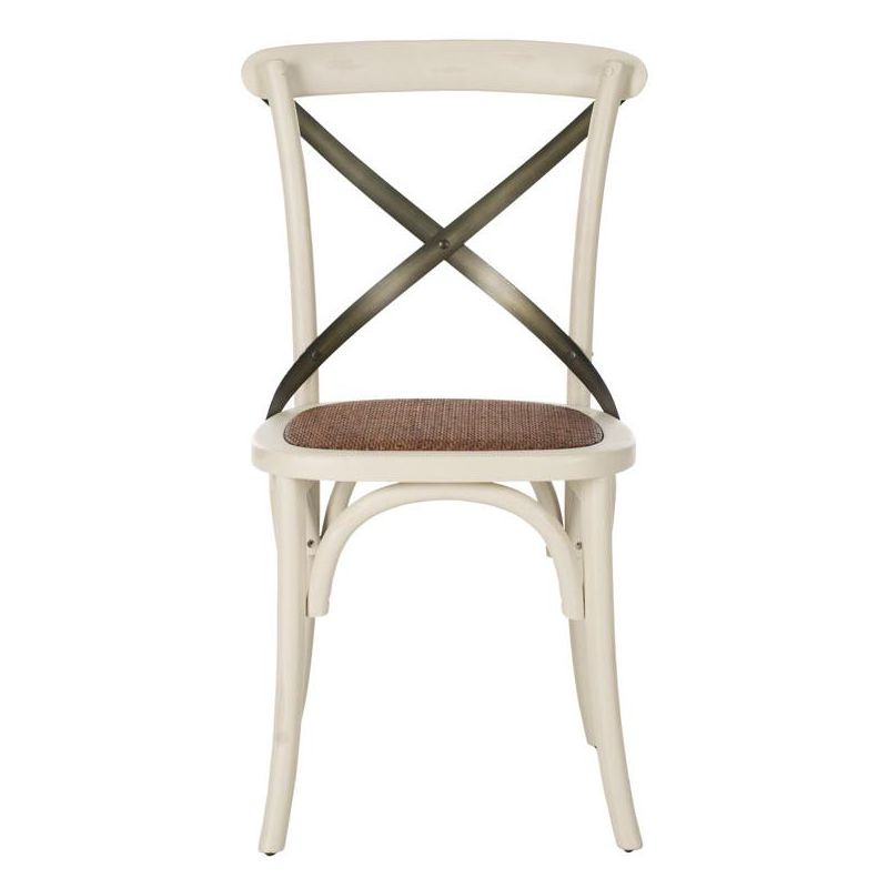 Franklin 18" H X-Back Farmhouse Dining Chair (Set of 2) - AMH9501 - Antique White - Safavieh Couture
