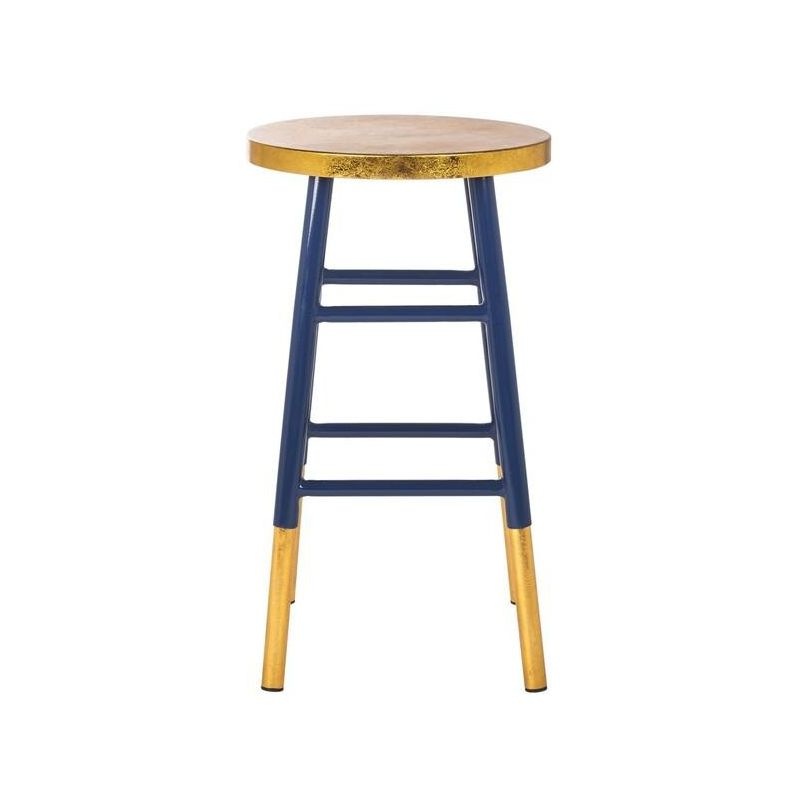 Emery Dipped Gold Leaf Counter Stool - FOX3231 - Navy/Gold - Safavieh Couture