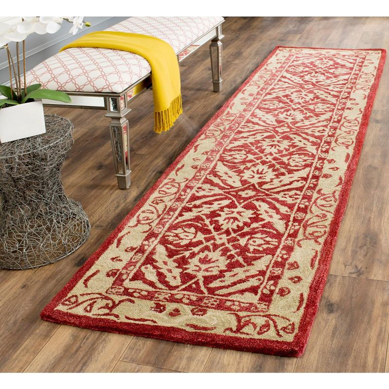 Anatolia AN583 Hand Tufted Indoor Runner Rug - Red/Ivory - 2'3"x8' - Safavieh