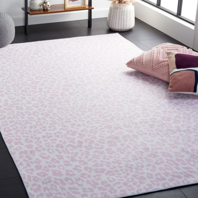 Faux Hide FAH505 Power Loomed Machine Washable Indoor Area Rug - Ivory/Pink - 5'x8' - Safavieh