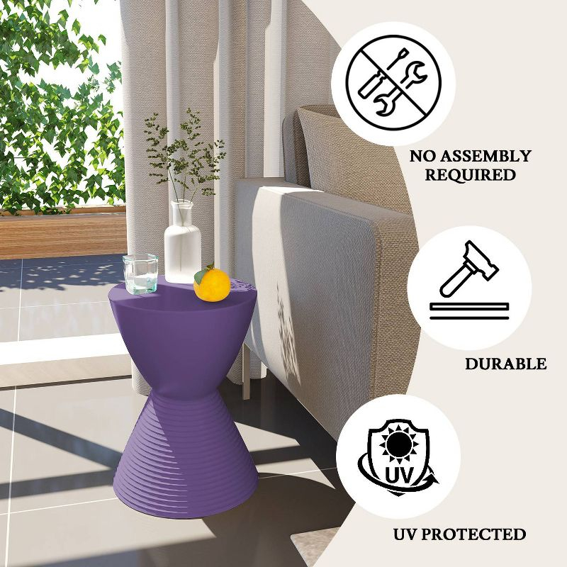 LeisureMod Boyd Side Table With Storage in Purple