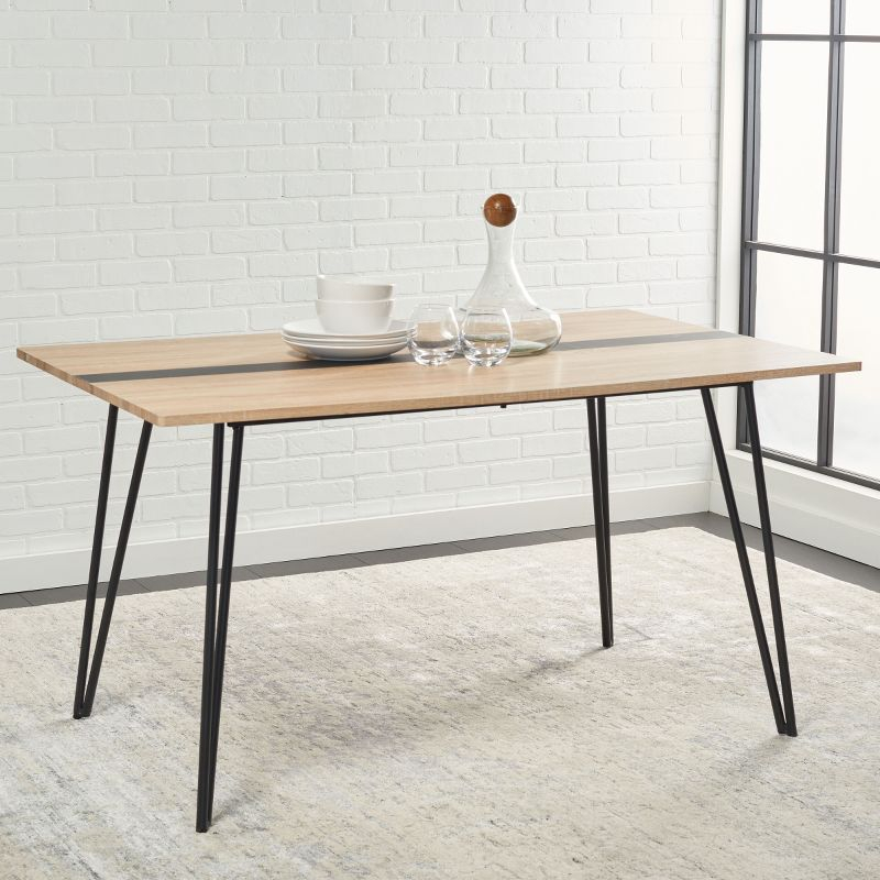 Alarick Dining Table - Natural/Black - Safavieh