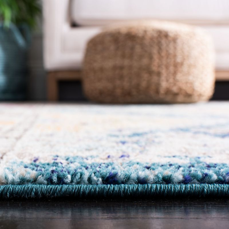 Madison MAD418 Power Loomed Indoor Area Rug - Dark Blue/Yellow - 6'7"x6'7" - Safavieh